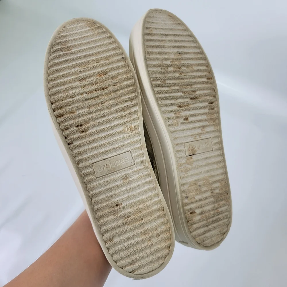 J/Slides Stretchy Woven Platform Loafers Sz 8 EUC